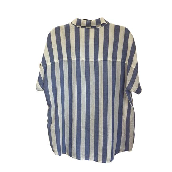 Marine Layer Dana Short Sleeve Button down in Blue & White Stripes Size XL 0074 - Picture 2 of 7